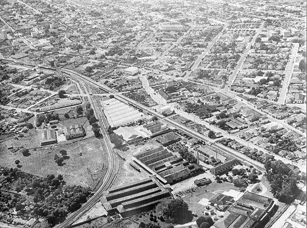 Imagem aérea de Araçatuba nos anos 50