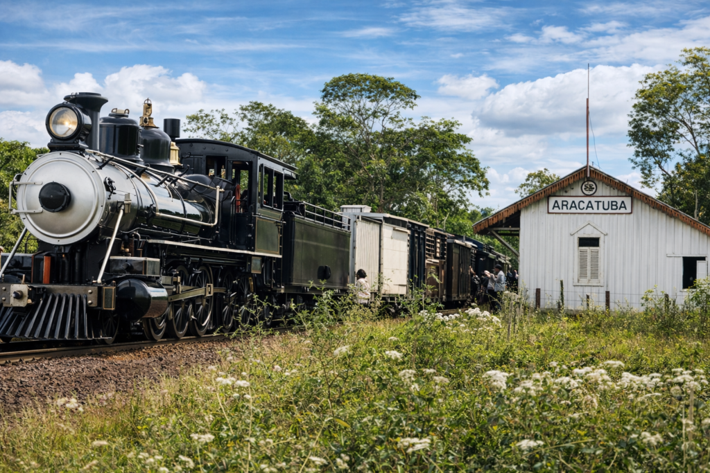 A Primeira Estação Ferroviária de Araçatuba representa o ponto de partida da urbanização do município e da consolidação da Estrada de Ferro Noroeste do Brasil no Noroeste Paulista. Inaugurada em 1908, a estação inicial funcionou como núcleo de povoamento, referência logística e símbolo da expansão ferroviária em território paulista.